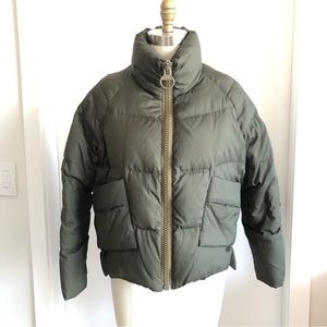 Down Bomber Puffer Jacket Green